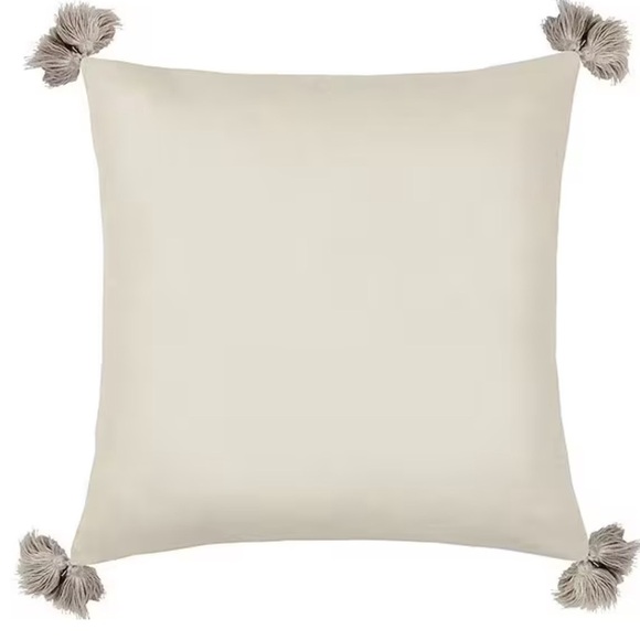 LEMIEUX ET CIE Le Buci Stitch Tasseled Linen Throw Pillow Natural Down Filled - Picture 2 of 16